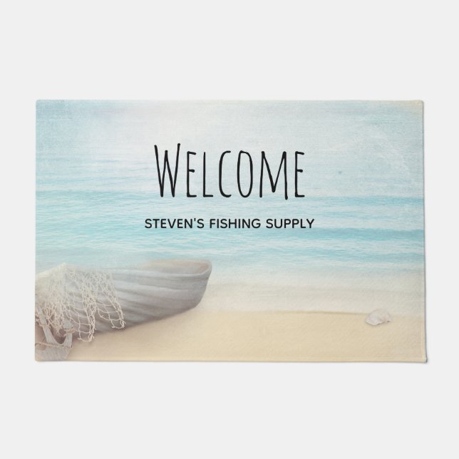 Paillasson Plage nautique avec Rowboat & Fishing Net (Devant)