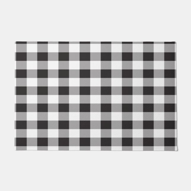 Paillasson Plaid de buffle noir et blanc (Devant)
