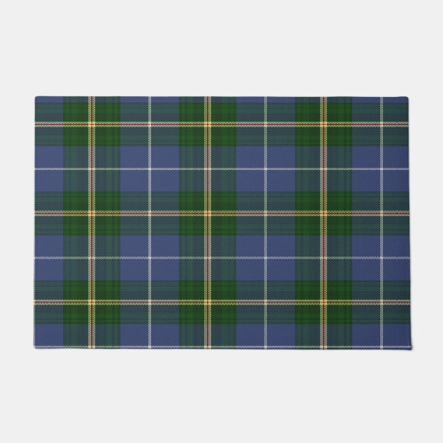 Paillasson plaid de tartan bleu bienvenu de la (Devant)