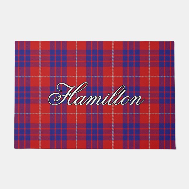 Paillasson Plaid de tartan écossais de Hamilton de clan de (Devant)