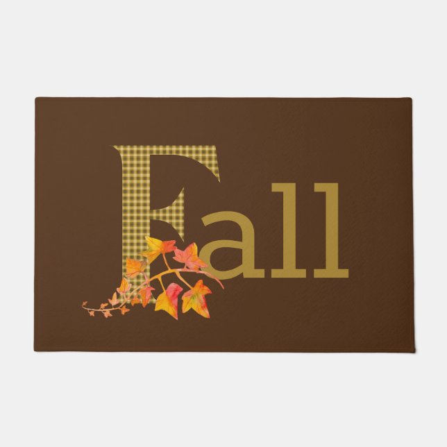 Paillasson Plaid Fall Word Art avant (Devant)