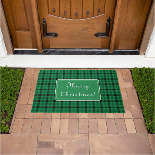 Paillasson Plaids doux vert et noir Joyeux Noël