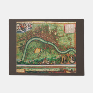 Paillasson Plan antique des rues de Londres par Johannes de R