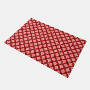 Paillasson Plaque de croix rose tartan avec léger relief rugu
