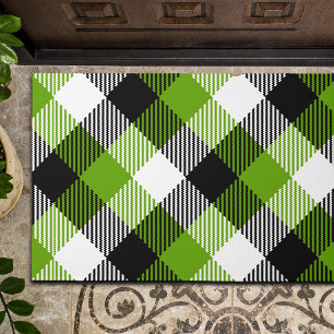 Paillasson Plaques Tartan simples Vert néon