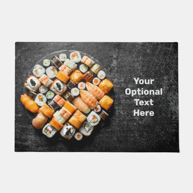 Paillasson Plateau Sushi texte personnalisé (Devant)