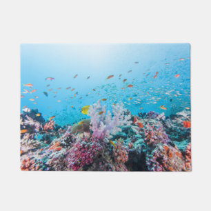 Paillasson Plongée à l'air avec le récif et le corail colo