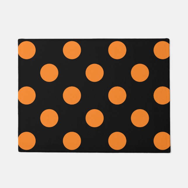 Paillasson Pointe Polka noir d'Halloween (Devant)