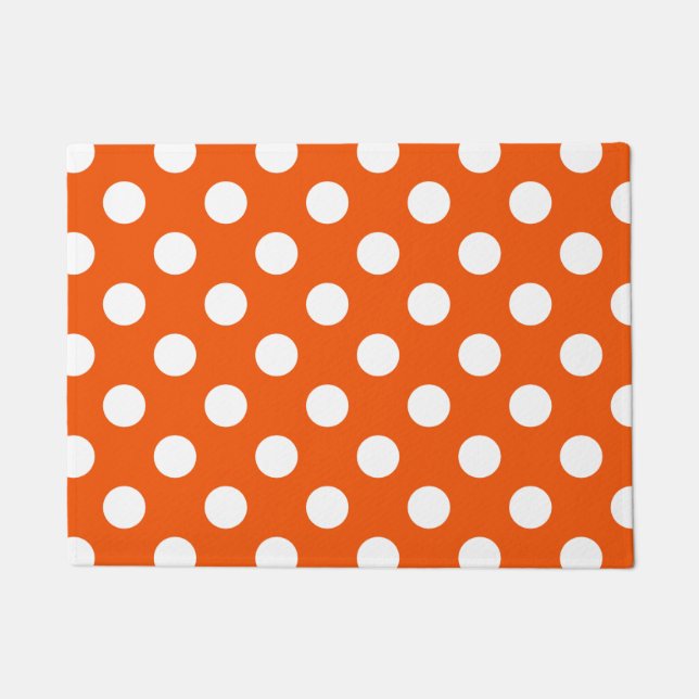 Paillasson Pois blancs sur orange (Devant)