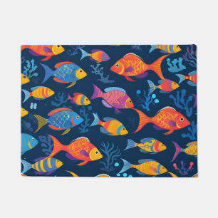 Paillasson Poisson tropical coloré