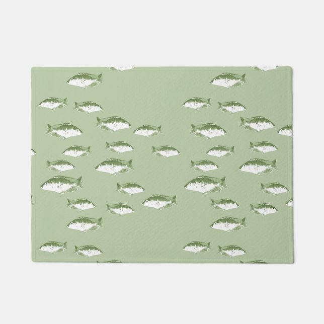Paillasson Poisson vert olive (Devant)