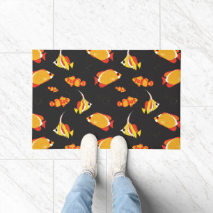 Paillasson Poissons Tropicaux Angelfishes Aquatique Coloré