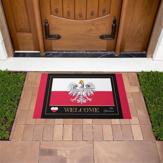 Paillasson Pologne & Aigle, Polonais Flag house mats /Bienven (De plein air)