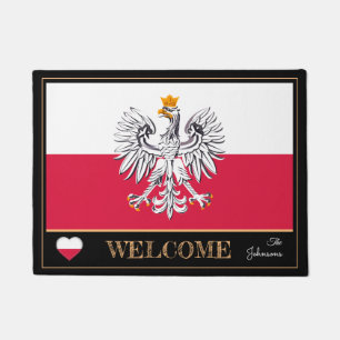 Paillasson Pologne & Aigle, Polonais Flag house mats /Bienven