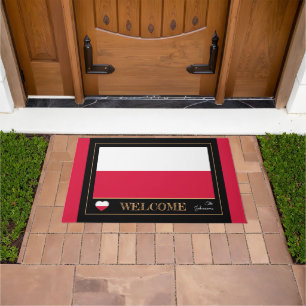 Paillasson Pologne & Pologne Drapeau de la maison / sport Bie