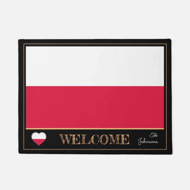 Paillasson Pologne & Pologne Drapeau de la maison / sport Bie (Devant)