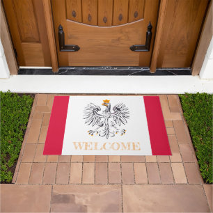 Paillasson Pologne & Pologne Drapeau maison mats /sports Bien
