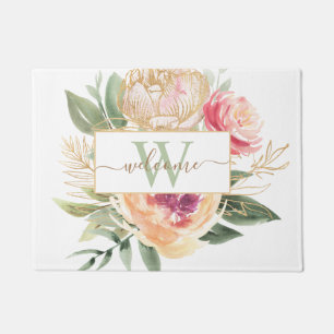 Paillasson Pony et or Foil Bloom Nom du monogramme