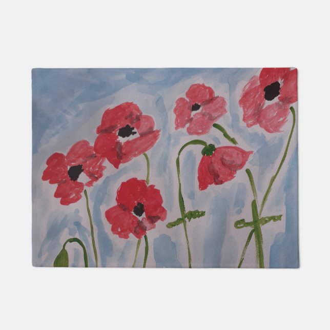 Paillasson Poppies rouges sauvages (Devant)
