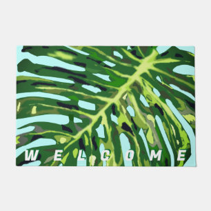 Paillasson Portail Feuille tropical Bienvenue