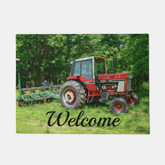 Paillasson Porte d'accueil du vieux tracteur international (Devant)