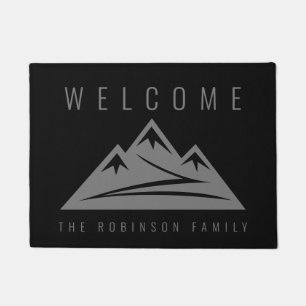 Paillasson Porte d'accueil personnalisée avec logo de montagn