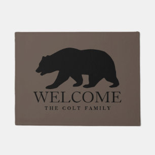 Paillasson Porte d'accueil personnalisée avec logo d'ours noi