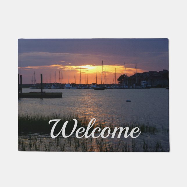 Paillasson Porte de bienvenue de Folly River Sunset (Devant)