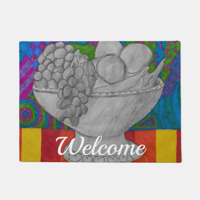 Paillasson Porte de bienvenue du bol de fruits festif (Devant)
