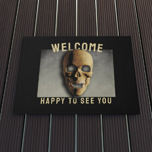 Paillasson Porte de bienvenue du crâne Éffrayant Halloween