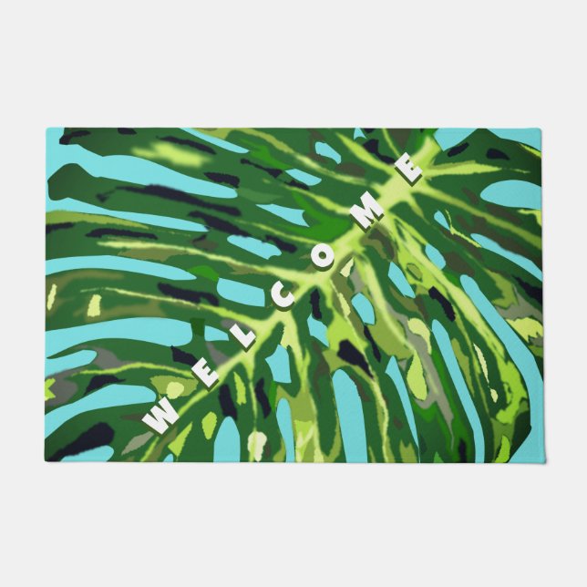 Paillasson Porte de bienvenue Tropical Monstera Leaf (Devant)