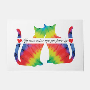 Paillasson Porte de chats colorés