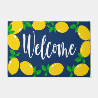Paillasson Porte de citron jaune de bienvenue