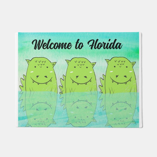 Paillasson Porte de Floride avec Alligators (Devant)