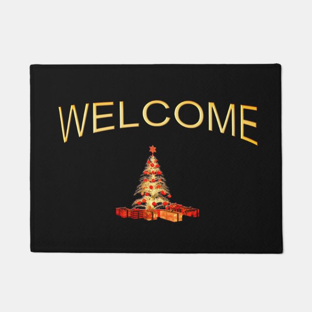 Paillasson Porte de l'arbre de Noël Or (Devant)