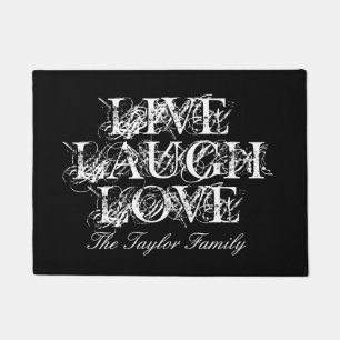 Paillasson Porte de Live Laugh Love avec nom de famille perso