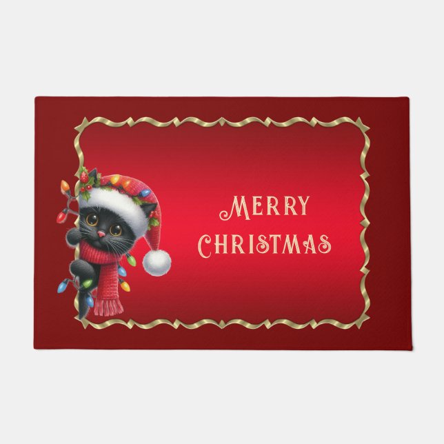 Paillasson Porte de Noël Black Cat (Devant)