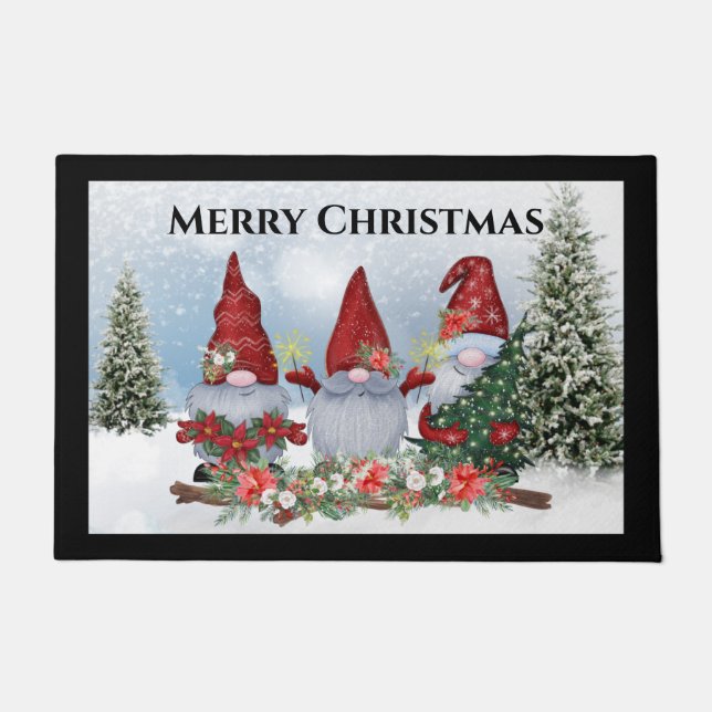 Paillasson Porte de Noël Gnome Mat (Devant)