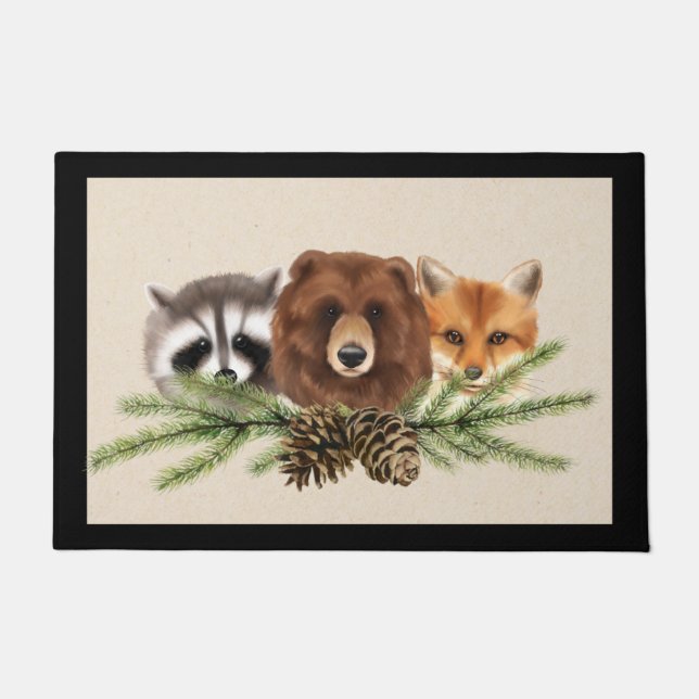Paillasson Porte de Noël Woodland Wildlife Doormat (Devant)