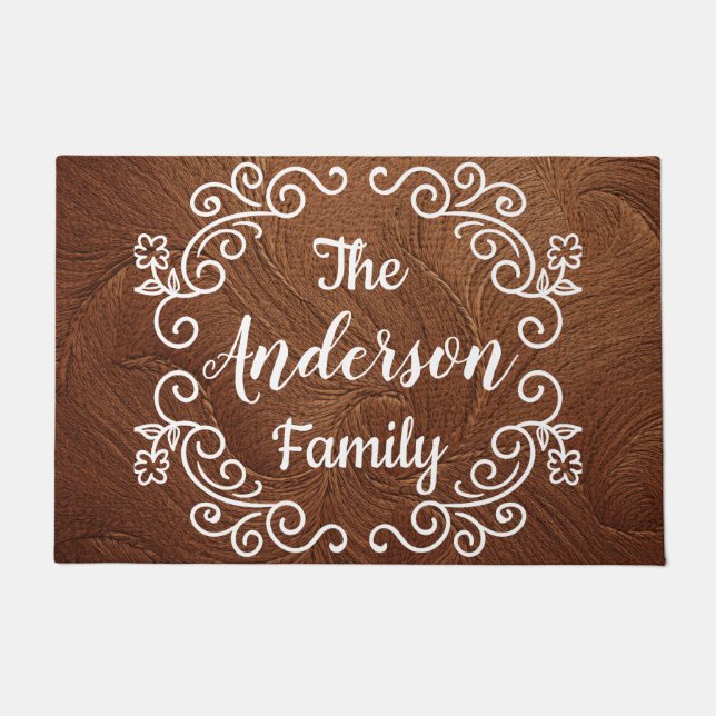Paillasson Porte de nom de famille personnalisée (Devant)