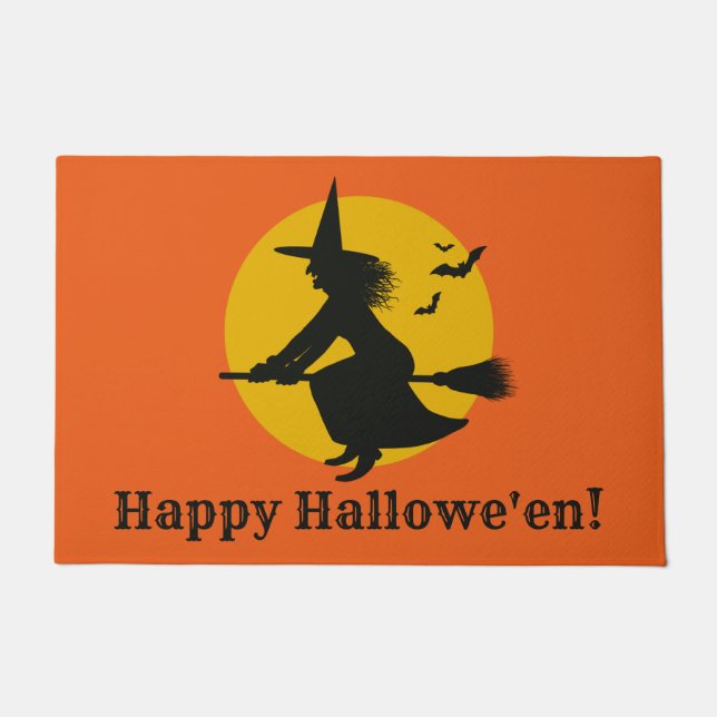 Paillasson Porte de sorcière volante Halloween vintage (Devant)