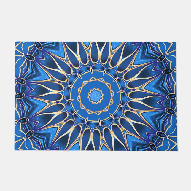 Paillasson Porte Décor Bleu (Devant)
