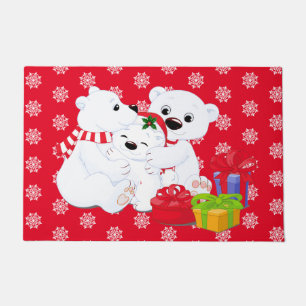 Paillasson Porte d'ours polaire de Noël