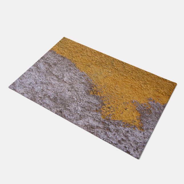 Paillasson Porte en béton gris et jaune (Incliné)