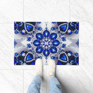 Paillasson Porte Mat avec design de couleur Bleu Blanc