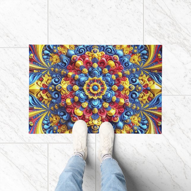 Paillasson Porte Mat avec design de couleurs roumaines (Intérieur)