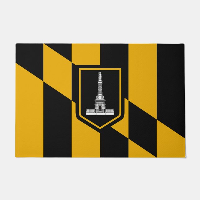 Paillasson Porte Mat avec Drapeau de Baltimore City (Devant)