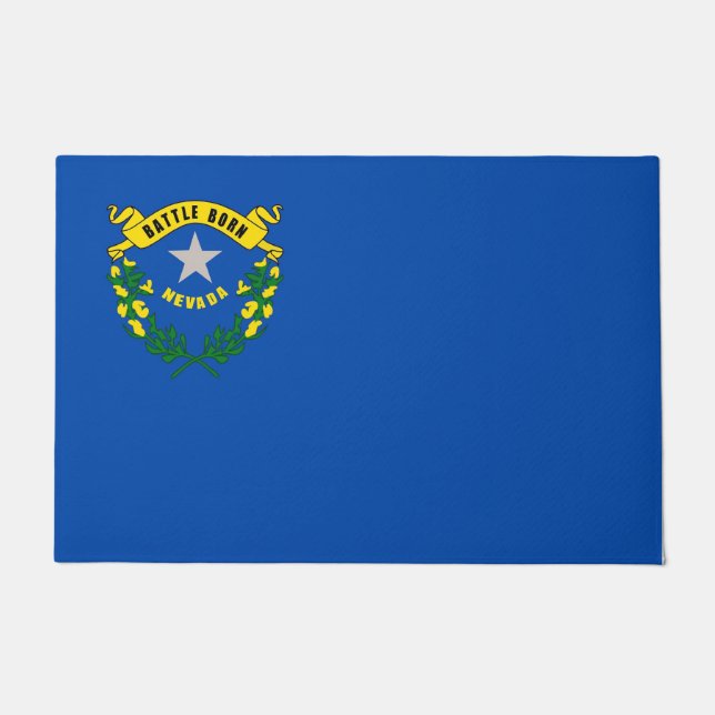 Paillasson Porte Mat avec Drapeau de Nevada State, USA (Devant)