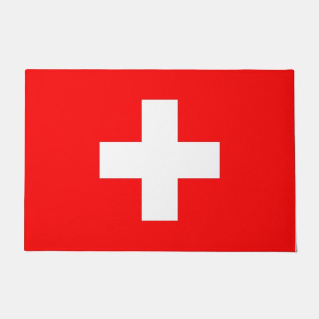 Paillasson Porte Mat avec Drapeau de Suisse (Devant)