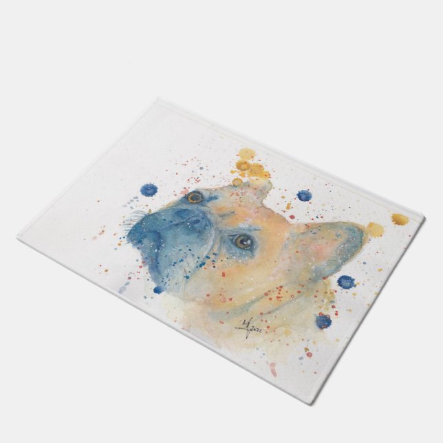 Paillasson Porte Mat - Chien taureau (Incliné)